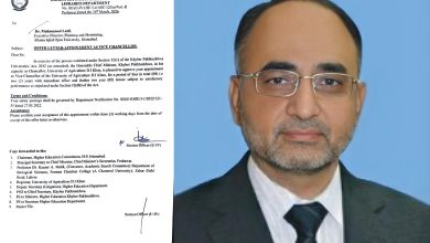 vice chancellor - Agricultural University D I Khan Appoints Vice Chancellor