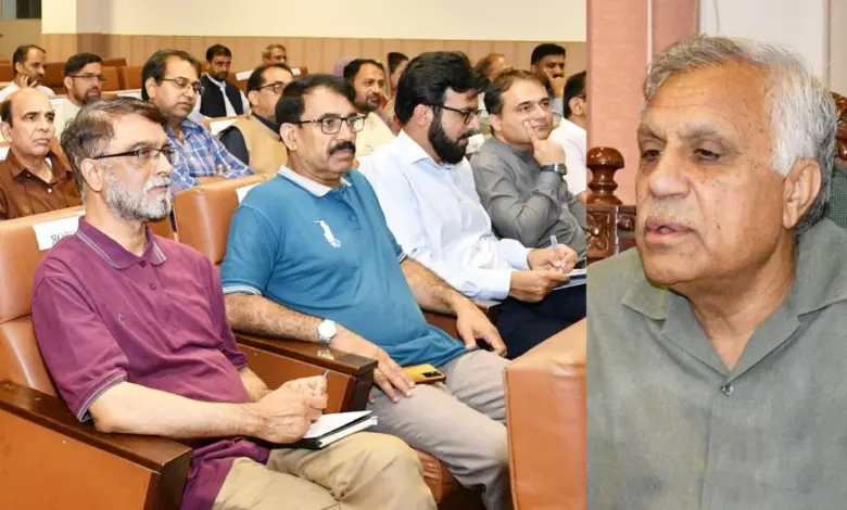 Vice Chancellor Prof Dr Qamar-uz-Zaman chairing the first IQC Board meeting at Arid University Rawalpindi