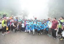 Runners taking part in the Galiyat Mountain Trail Race in Nathia Gali