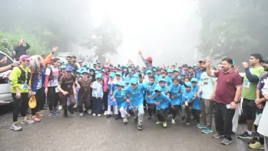 Runners taking part in the Galiyat Mountain Trail Race in Nathia Gali