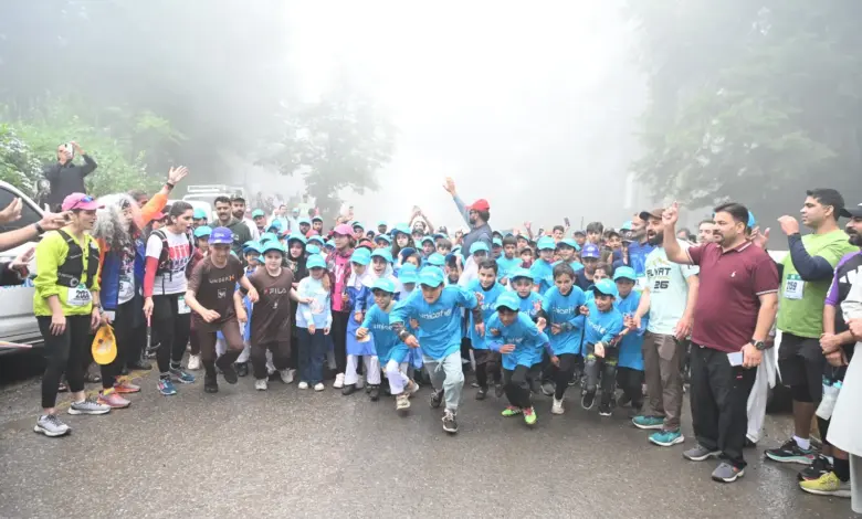 Runners taking part in the Galiyat Mountain Trail Race in Nathia Gali