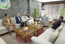 Federal Minister for National Heritage and Culture meeting HEC Chairman Niaz Ahmed Akhtar in Islamabad