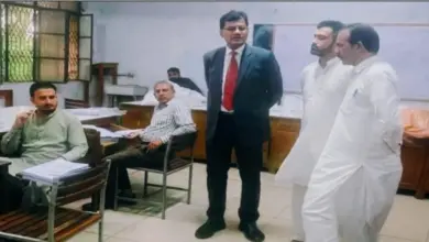 Chairman BISE Rawalpindi Prof Dr Iqbal Mahmood visiting the Jhelum marking centre