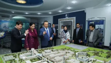 Wajiha Qamar meeting Professor Zhanseit Tuimebayev at Al-Farabi Kazakh National University in Almaty