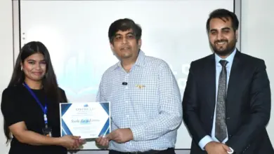 Speakers and guests at the May Day Foundation and Virtual City School education initiative ceremony in Islamabad