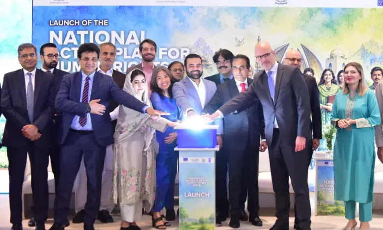 Officials and guests at the launch of Pakistan’s National Action Plan on Human Rights 2026 in Islamabad