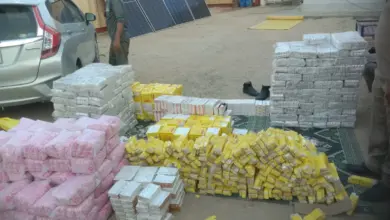 Motorway Police vehicle on the Hakla-DI Khan Motorway after seizure of non-custom paid medicines