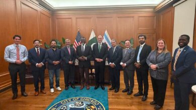 Ahsan Iqbal and Mayor Brandon Johnson discuss Pakistan Chicago cooperation in Chicago