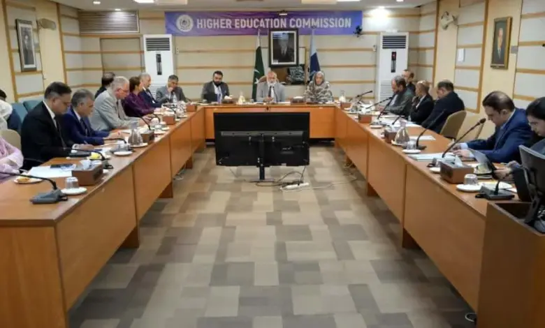 HEC Chairman Dr Niaz Ahmad Akhtar chairing a meeting of Pakistani member universities of the CPEC Consortium