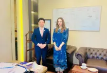 Misbah Khar meeting Malaysian Deputy Head of Mission Mohd Syafik Firdaus Hasbullah at Parliament House