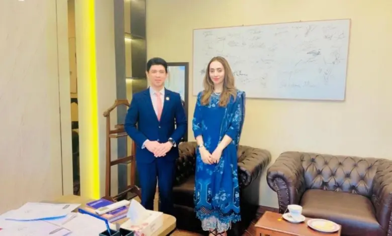 Misbah Khar meeting Malaysian Deputy Head of Mission Mohd Syafik Firdaus Hasbullah at Parliament House