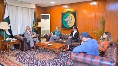 Jane Marriott and Ishaq Dar discuss Pakistan-UK relations in Islamabad