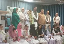 Guests and students at a tree plantation campaign at Women Welfare and Development Centre in Islamabad
