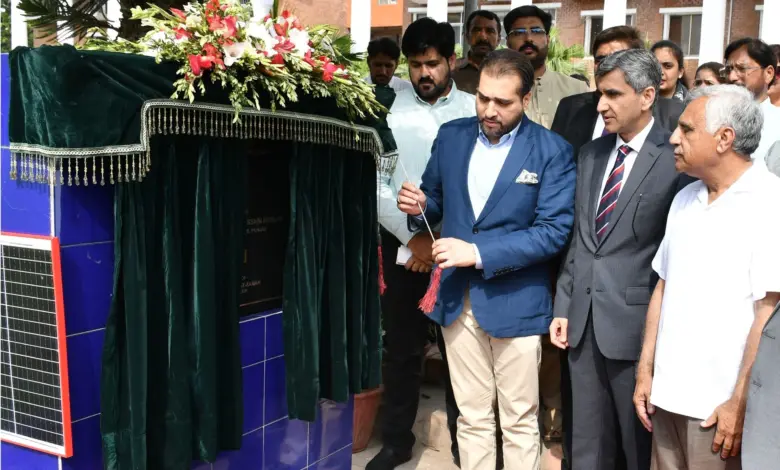 Punjab Agriculture Minister inaugurating the PMAS-AAUR Solarization Project in Rawalpindi