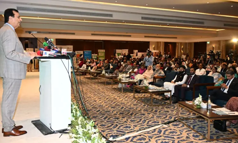 Senate Chairman Syed Yousaf Raza Gilani addressing World Population Day 2026 ceremony in Islamabad