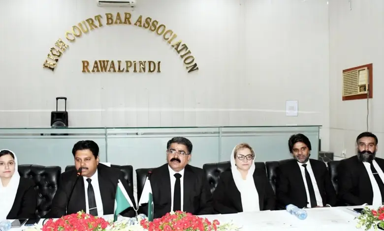 Representatives of Rawalpindi division bar associations attending a meeting