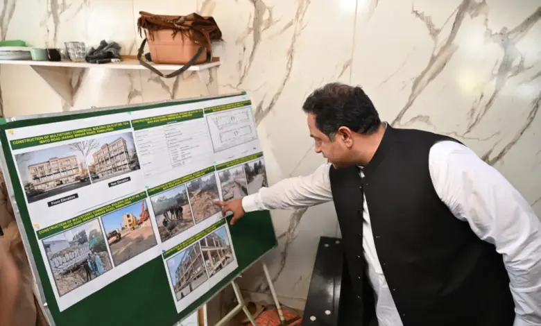Commissioner Rawalpindi Salman Ghani reviewing RDA multi-storey commercial building project