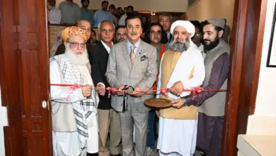Chairman Senate Syed Yousaf Raza Gilani addressing the Sufism and Culture art exhibition at PNCA Islamabad