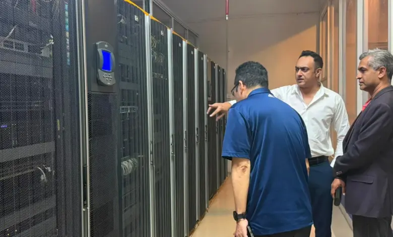 Supermicro team reviewing AI data centre infrastructure at Data Vault Pakistan’s Karachi facility