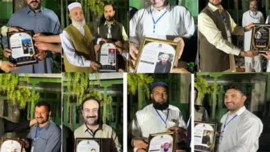Former students honouring teachers at District Council Public High School Upper Dir reunion