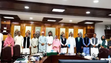 Women University Mardan officials attending the 8th Senate Meeting in Mardan