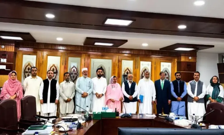 Women University Mardan officials attending the 8th Senate Meeting in Mardan