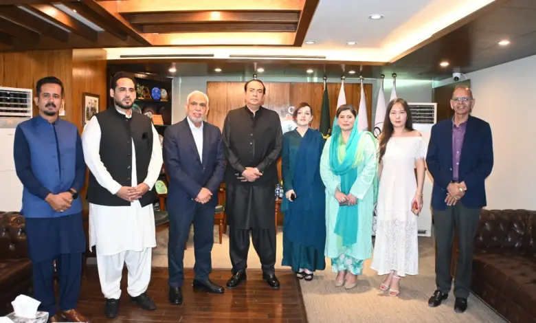 Mishal Hussain Malik meeting FPCCI President Atif Ikram Sheikh