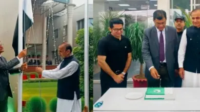 BISE Rawalpindi Chairman Prof Dr Iqbal Mahmood hoists the national flag at the Board Complex on Independence Day
