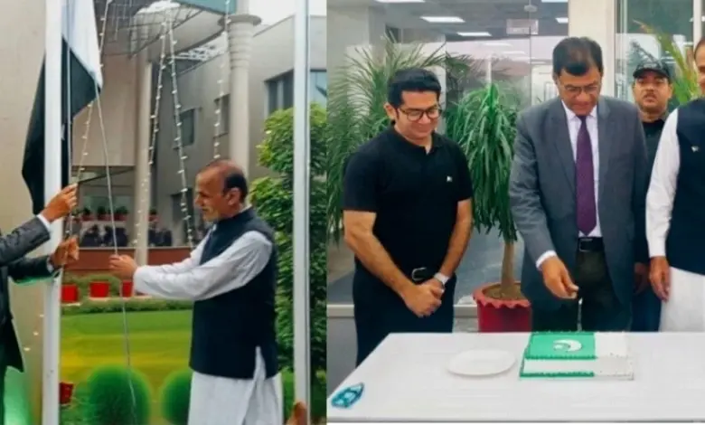 BISE Rawalpindi Chairman Prof Dr Iqbal Mahmood hoists the national flag at the Board Complex on Independence Day
