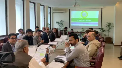Federal Minister Mian Riaz Hussain Pirzada chairing FGEHA Executive Board meeting