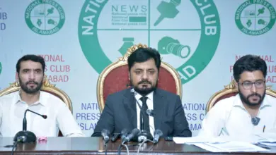 Foreign Medical Graduates addressing a press conference at National Press Club Islamabad