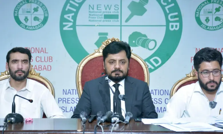 Foreign Medical Graduates addressing a press conference at National Press Club Islamabad