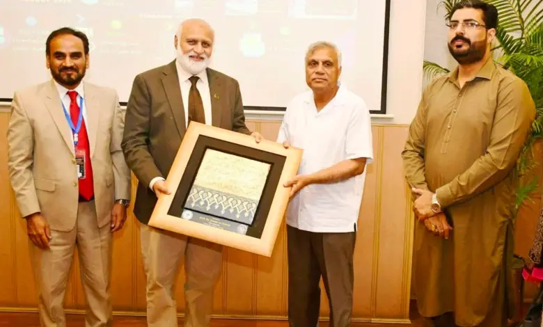 HEC Chairman Prof Dr Niaz Ahmad Akhtar addressing the international workshop at PMAS-AAUR