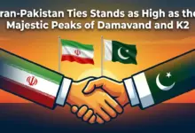 Flags of Iran and Pakistan displayed together as a symbol of brotherly relations
