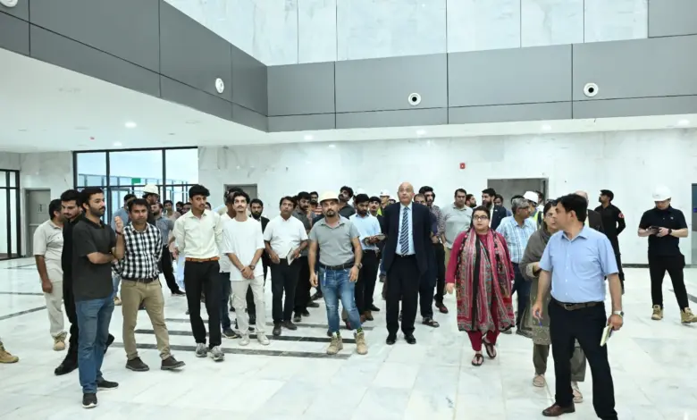 Federal IT Minister Shaza Fatima Khawaja visits the under-construction Islamabad IT Park