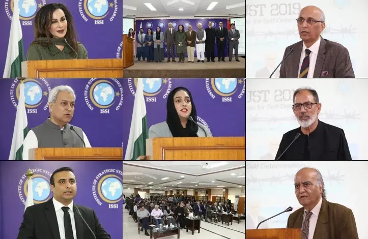 Speakers at ISSI seminar on Youm-e-Istehsal and Kashmir self-determination