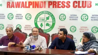 Affected Mall 35 buyers addressing a press conference at Rawalpindi Press Club