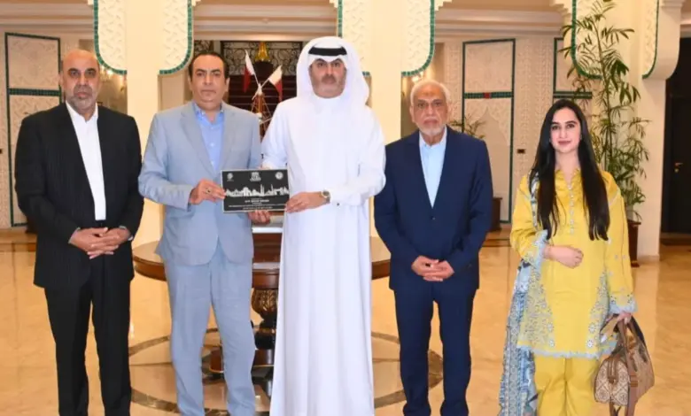 FPCCI President Atif Ikram Sheikh meeting Qatari Ambassador Ali Mubarak Ali Essa in Islamabad