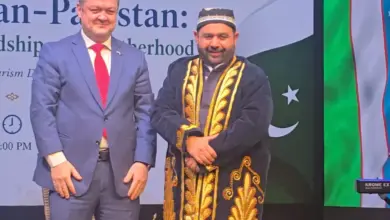 Uzbek artists perform at a cultural concert at PNCA in Islamabad