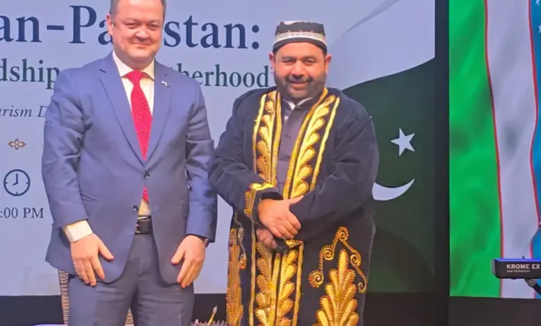 Uzbek artists perform at a cultural concert at PNCA in Islamabad