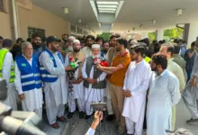 Nasrullah Rindhawa and Liaqat Baloch during visit to PIMS Hospital