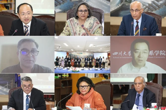 Speakers at the launch of PIVOT Magazine Platinum Jubilee edition at ISSI Islamabad