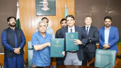 PMAS-AAUR and Nazarbayev University officials at MoU signing ceremony