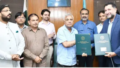 PMAS-AAUR and Seyrab Water Systems officials at MoU signing meeting