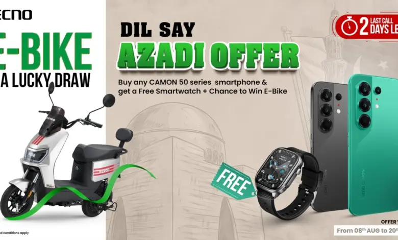 TECNO CAMON 50 Series smartphone promotion with free TECNO WATCH 3 Active and Revoo Y06 lucky draw