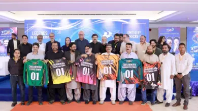 Nasir Hussain Shah at the inaugural ceremony of the Towns Premier League in Karachi