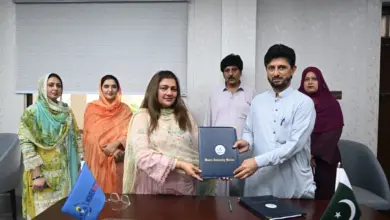Women University Mardan officials signing MoUs with medical institutions in Mardan