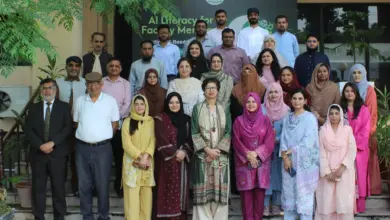 Faculty members attending NAHE AI literacy training through HEC Smart Classroom