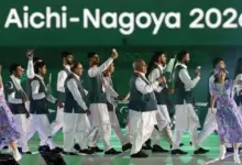 Fireworks and performers at the opening ceremony of the 20th Asian Games in Nagoya