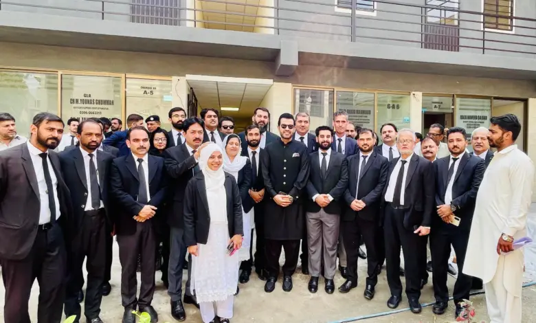 Barrister Danyal Chaudhry inaugurating Chaudhry Zamurd Hussain Block at Rawalpindi Kachehri